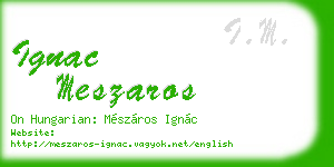 ignac meszaros business card